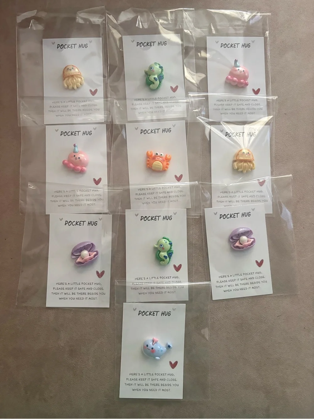 Pocket Hug Small Pets Charm Set - Assorted Pastel Colors set of 10